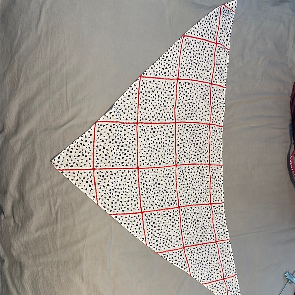 Red and Black Patterned Scarf